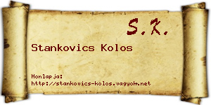 Stankovics Kolos névjegykártya